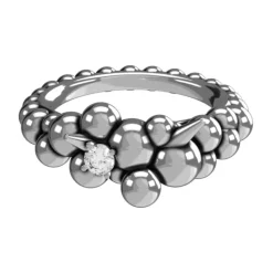 Bague avec des perles pointues et un diamant