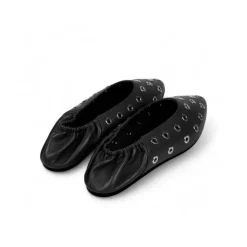 Ballerines en cuir noir Charlotte