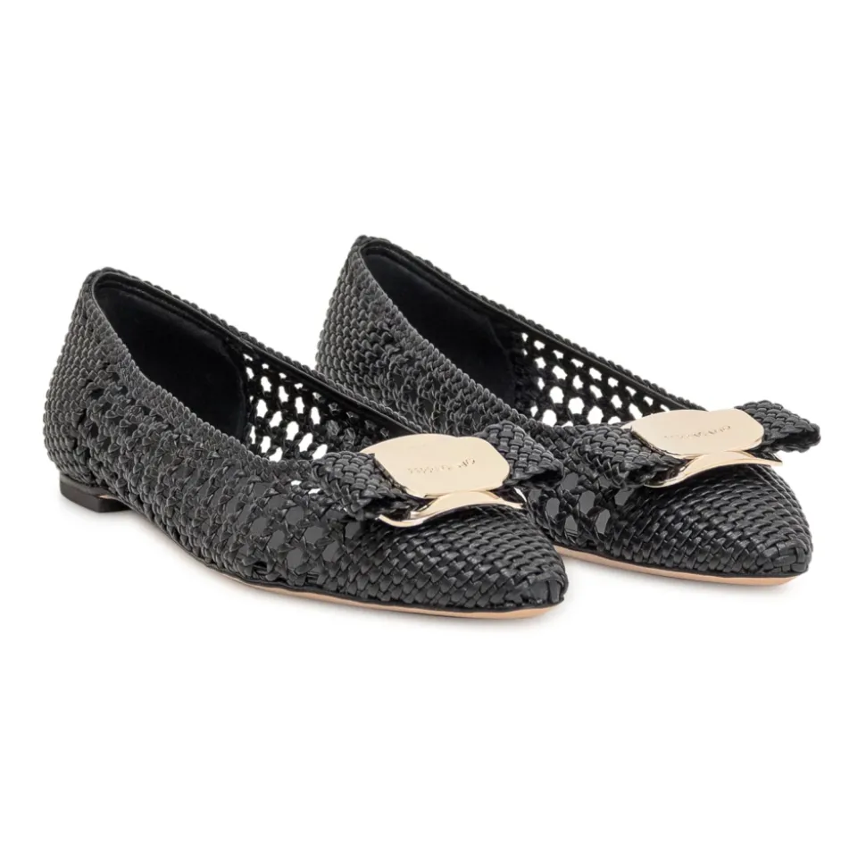 Ballerines Varina en cuir tressé