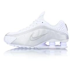 Blanc Argent Métallique Shox R4 Sneakers