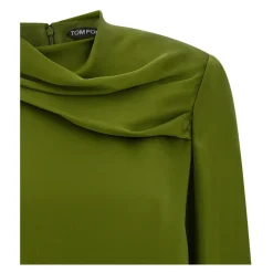 Blouse en georgette de soie drapée