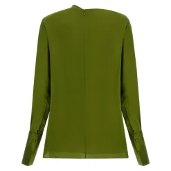 Blouse en georgette de soie drapée