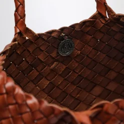 Borsa a Spalla in Pelle Intrecciata