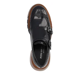 Bottine en Cuir Noir Brossé