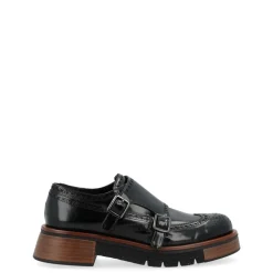Bottine en Cuir Noir Brossé