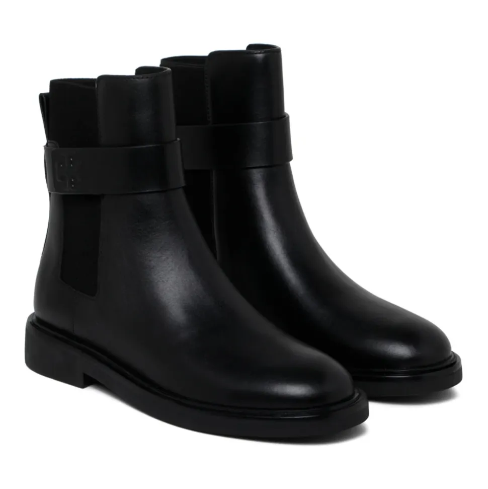 Bottines Chelsea Double T en Cuir Noir