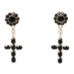 Boucles d'oreilles pendantes avec croix