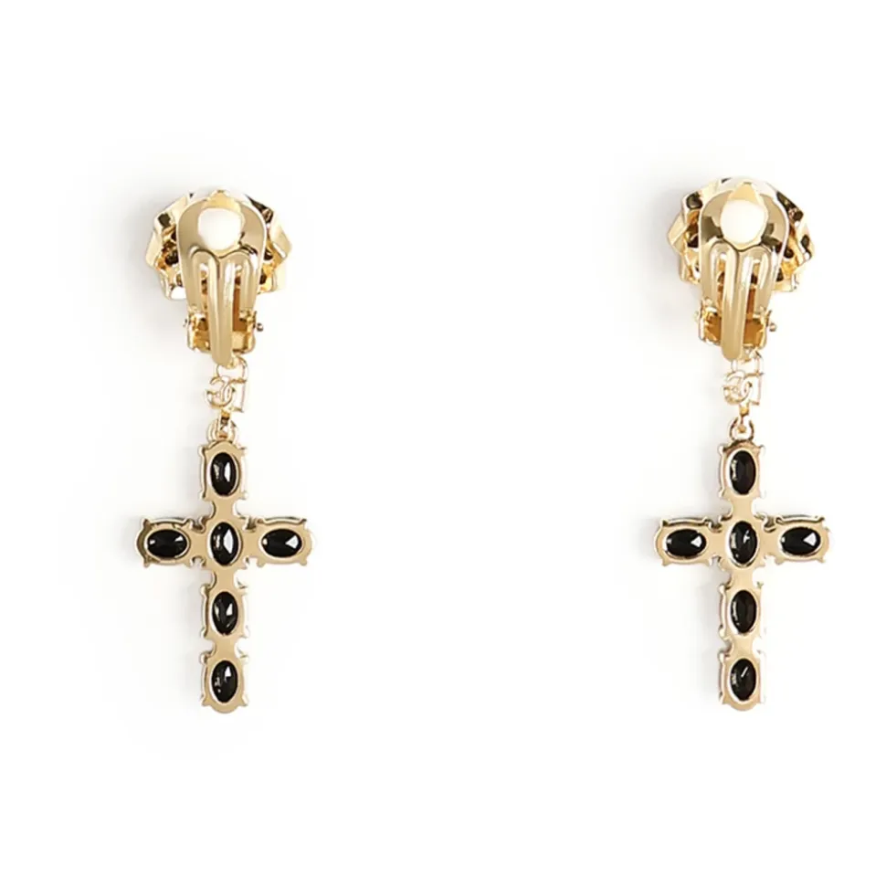 Boucles d'oreilles pendantes avec croix