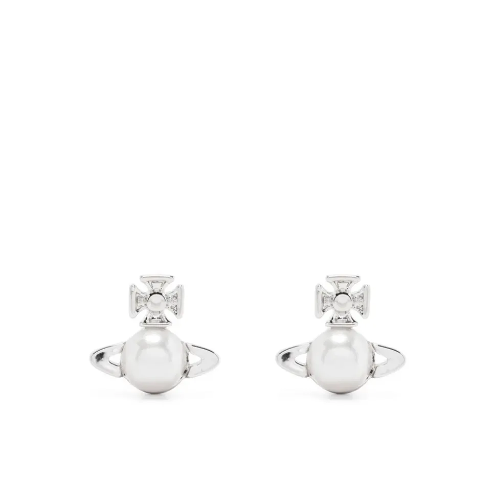 Boucles d'oreilles perles et logo Orb