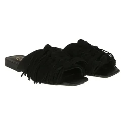 Brigitte Suede Tassel Slide Sandals