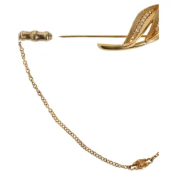 Broche Chaîne en Cristal Feuille d'Or