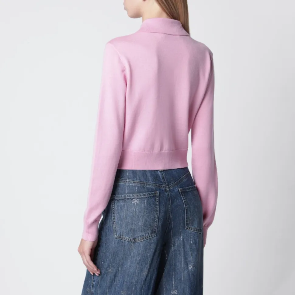 Cardigan en maille brodé de fleurs