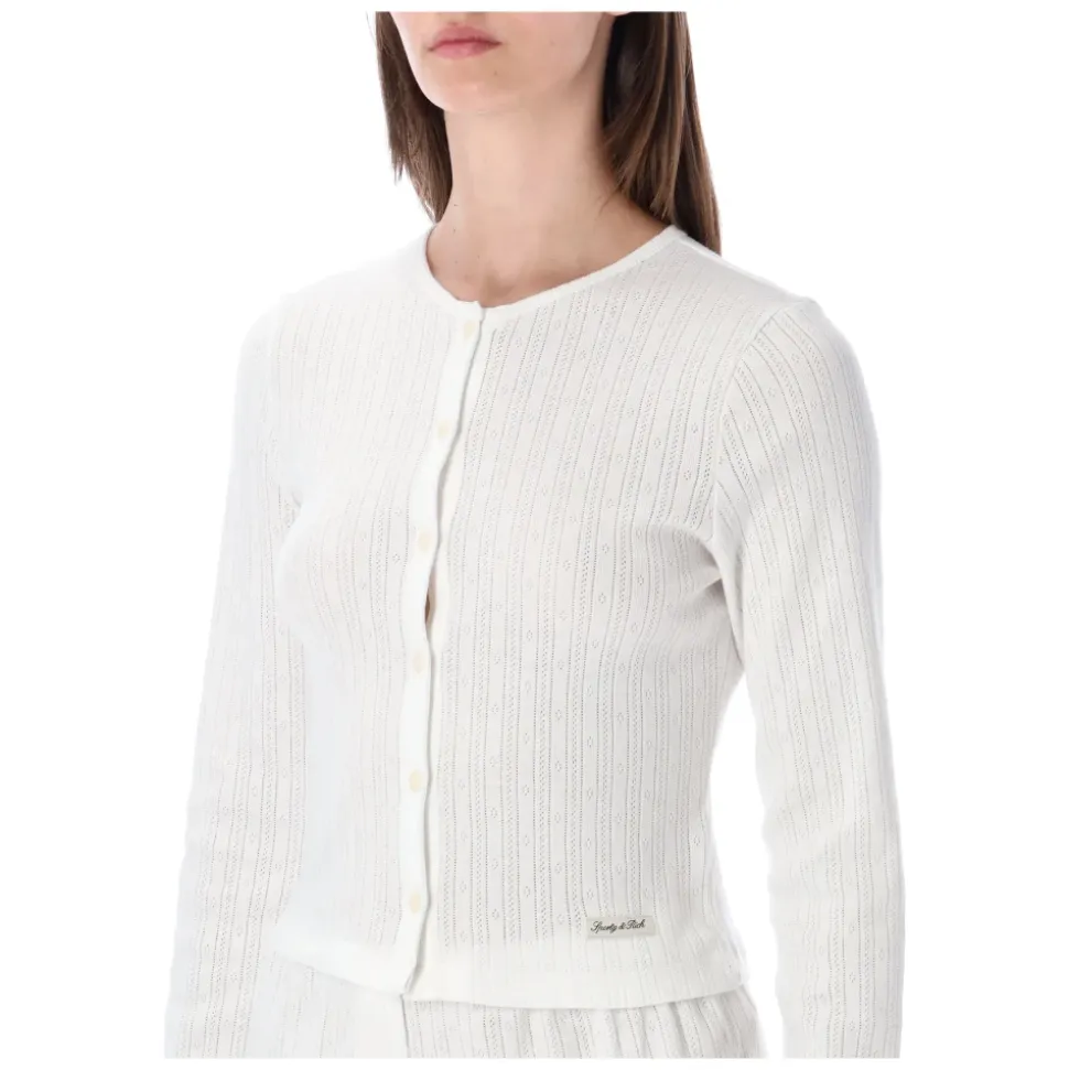 Cardigan Signature Logo Pointelle