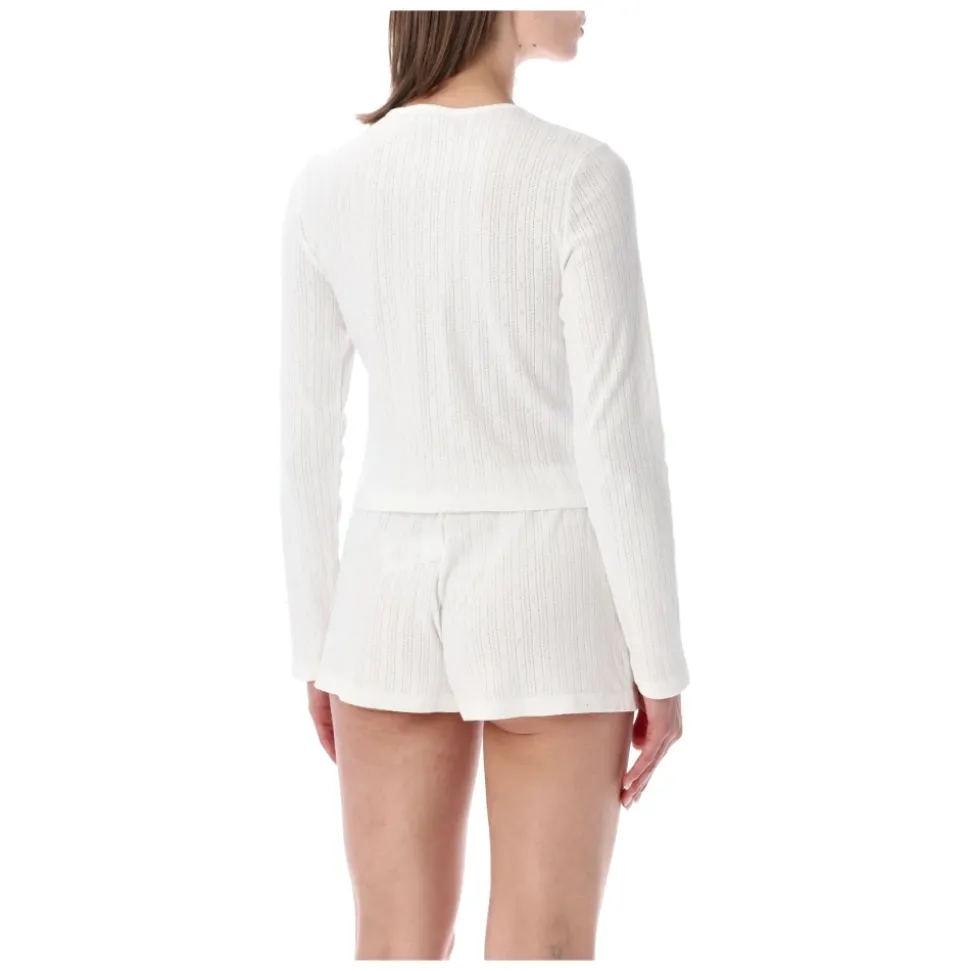 Cardigan Signature Logo Pointelle
