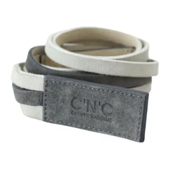 Ceinture de Mode en Cuir avec Logo en Velours