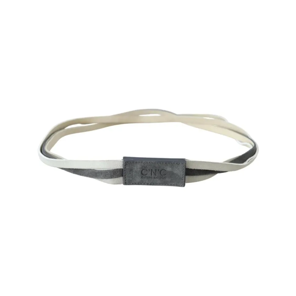 Ceinture de Mode en Cuir avec Logo en Velours