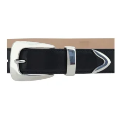 Ceinture en Cuir de Veau avec Boucle Métallique Rectangulaire