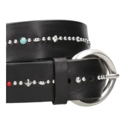 Ceinture en cuir noir avec clous