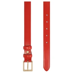 Ceinture en cuir rouge étroite