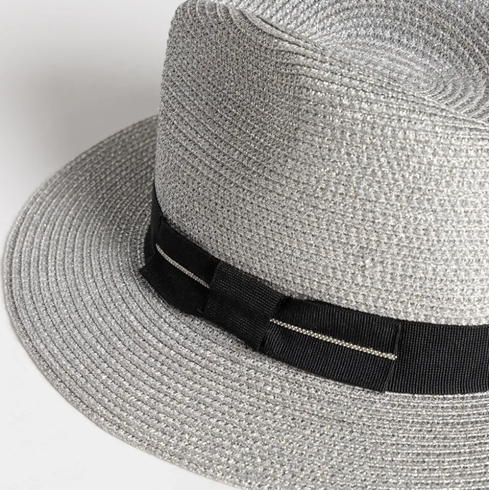 Chapeau Panama Lurex Argent
