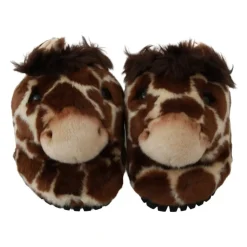 Chaussons Slides Marron Motif Girafe