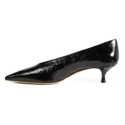 Chaussures à talons de chat en cuir noir