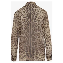 Chemise en georgette à imprimé animalier