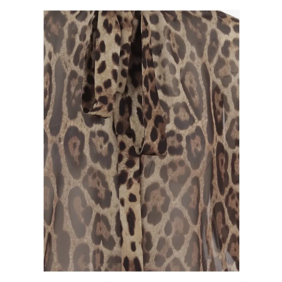 Chemise en georgette à imprimé animalier