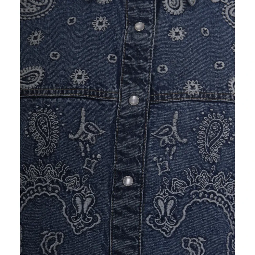 Chemise en jean avec broderies
