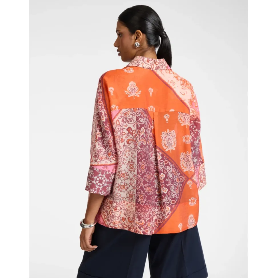 Chemise en organza de lyocell imprimé