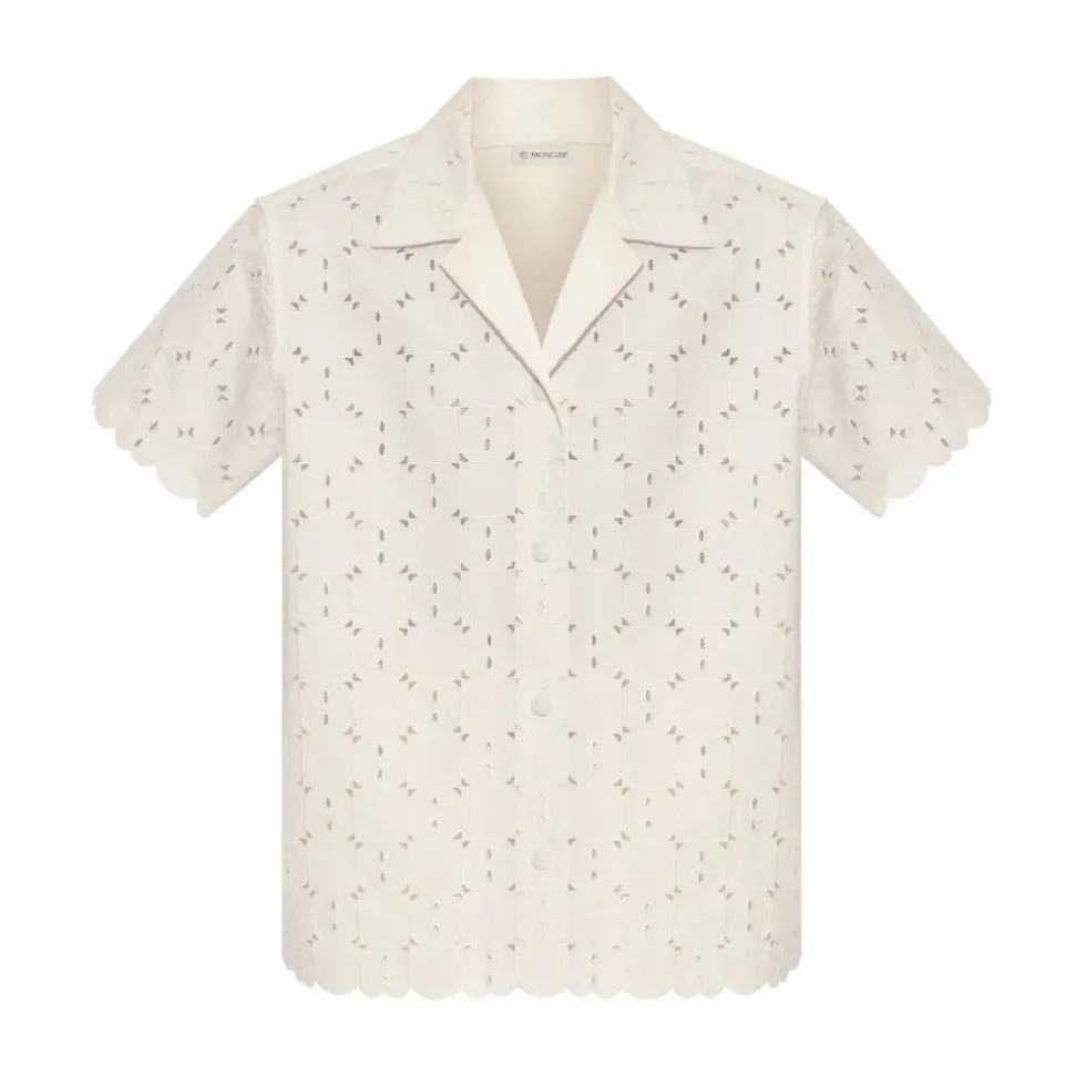 Chemise à Manches Courtes en Coton Brodé