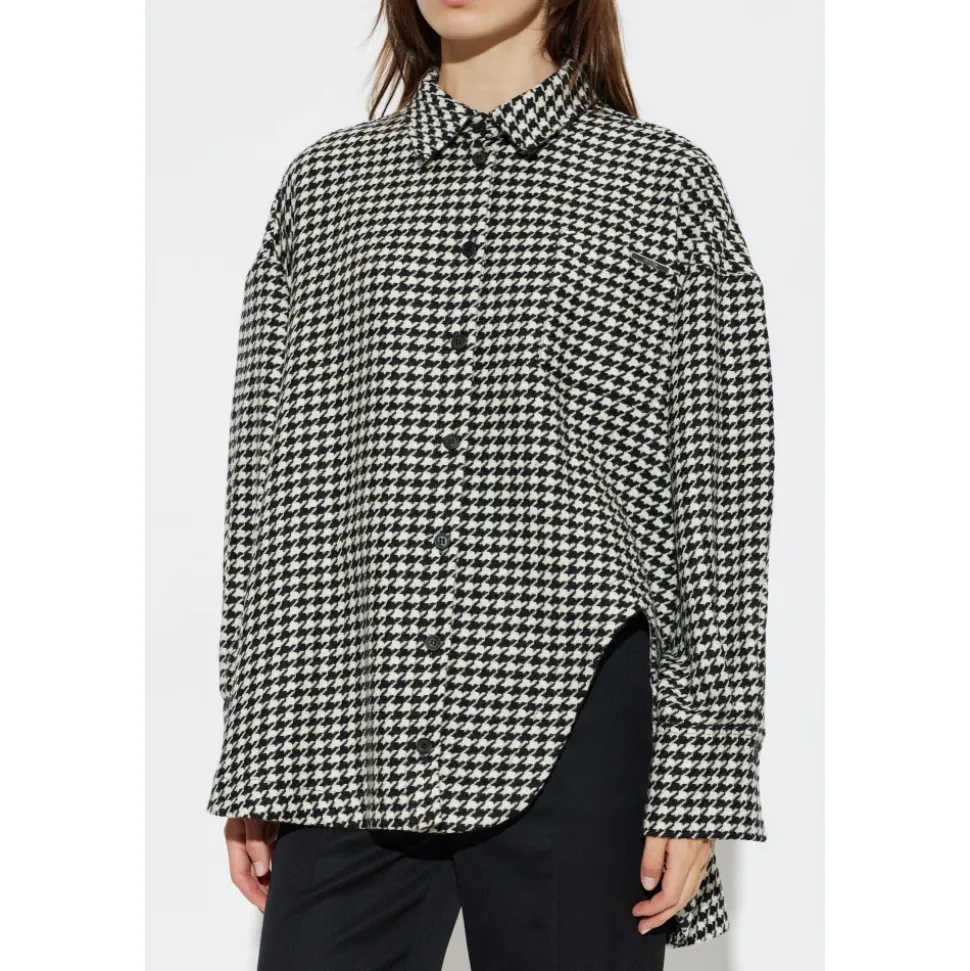 Chemise à motif pied-de-poule