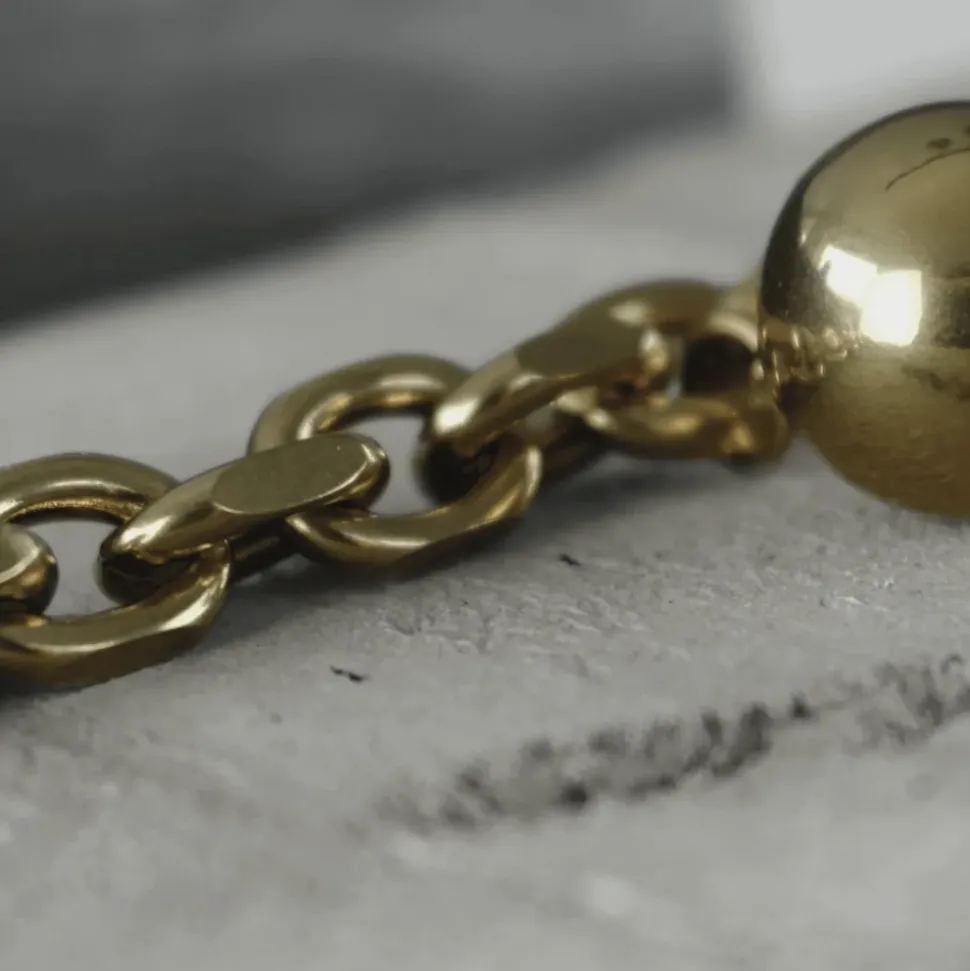 Collier Imperméable à Boule Plaqué Or