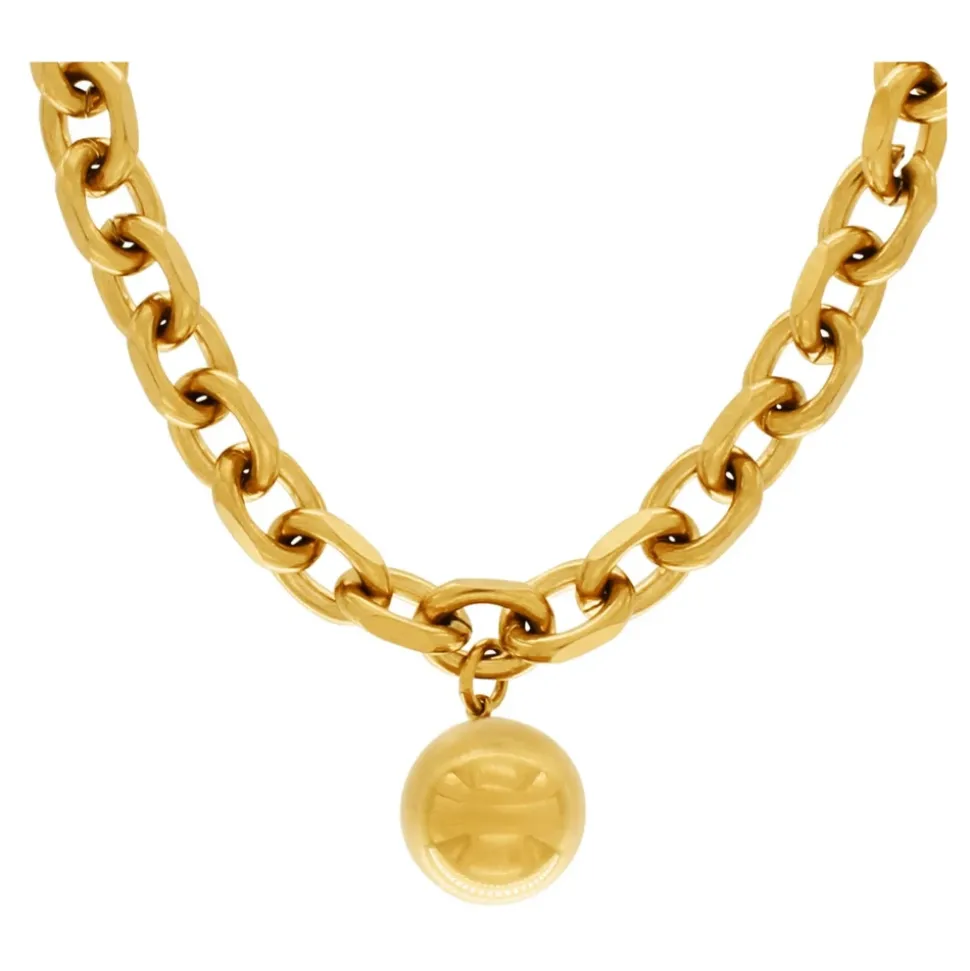 Collier Imperméable à Boule Plaqué Or