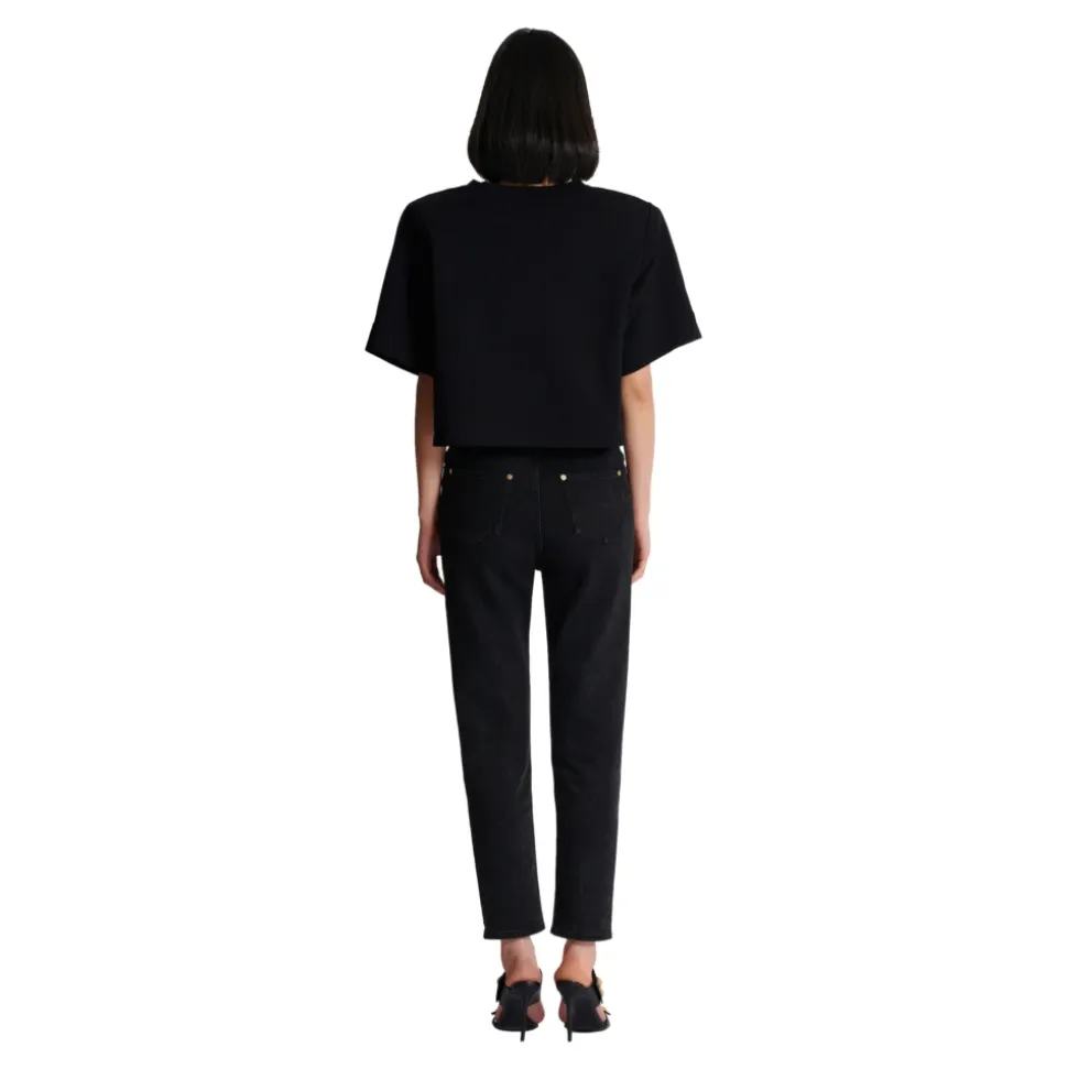 Cropped sweatshirt with buttons
