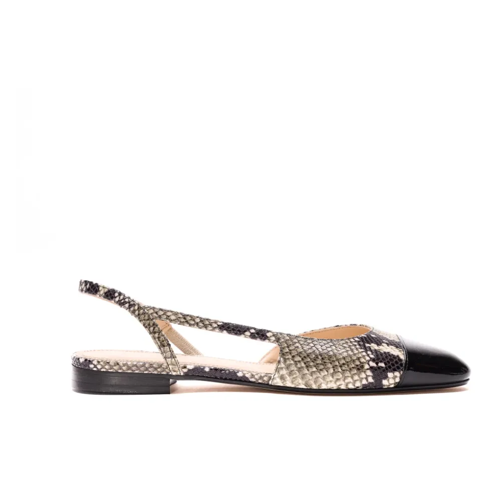 Escarpins Ballerines Slingback à Bout Contrastant