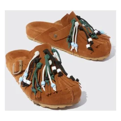 Gea Desert Mules Femme avec Pompons