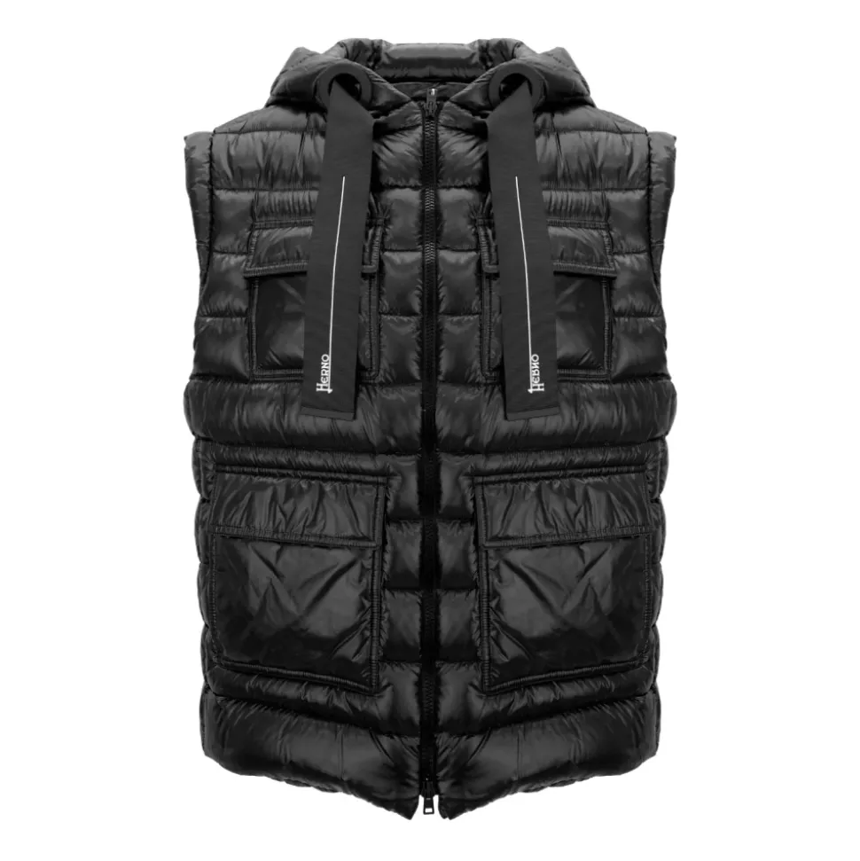 Gilet court matelassé à capuche