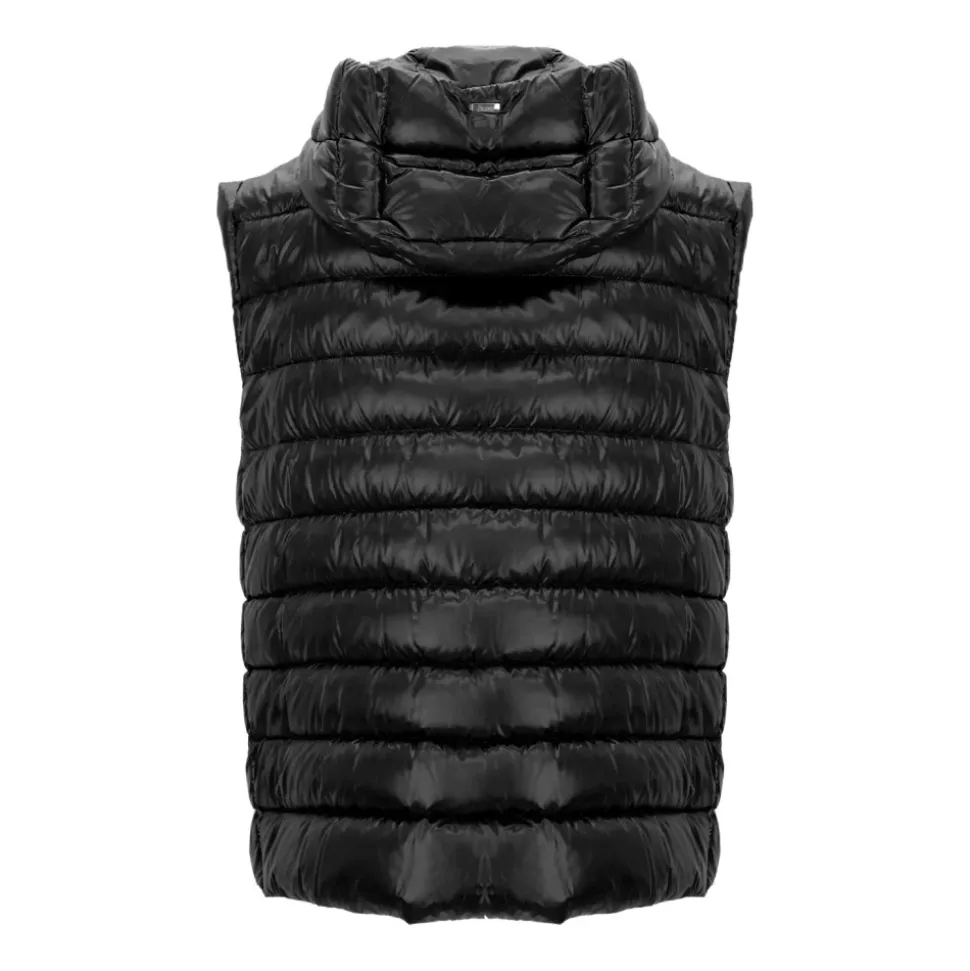 Gilet court matelassé à capuche