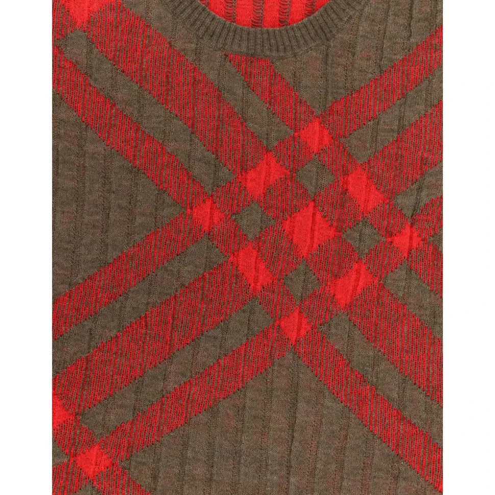 Gilet côtelé à intarsia à carreaux