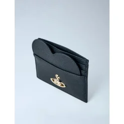 Heart Motif Leather Card Holder