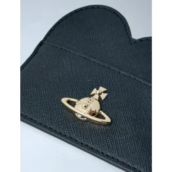 Heart Motif Leather Card Holder