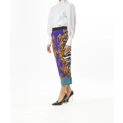 Jupe Longue Baroque Zébrée en Organza