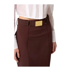 Jupe Midi en Tissu Bi-élastique Technique
