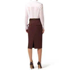 Jupe Midi en Tissu Bi-élastique Technique