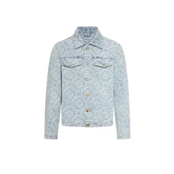 La Denim Bleached Monogram Jacket
