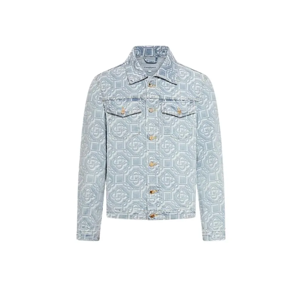 La Denim Bleached Monogram Jacket