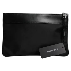 Leopard Jacquard Print Logo Plaque Pouch Bag