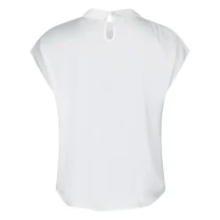 Élégant Drapy Satin Blouse Off White