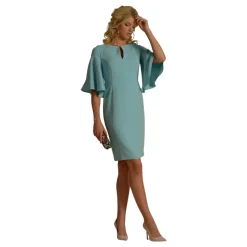 Élégante Robe Courte en Crêpe - Celeste